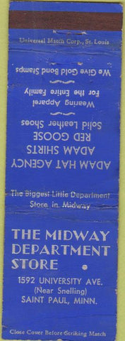 Matchbook Cover - Midway Department Store Saint Paul MN