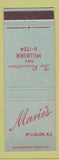 Matchbook Cover - Mario's Millburn NJ restaurant