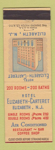 Matchbook Cover - Hotel Elizabeth Carteret Elizabeth NJ