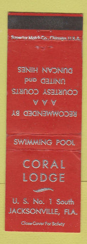 Matchbook Cover - Coral Lodge Jacksonville FL