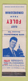 Matchbook Cover - Foley for Congress MD WEAR