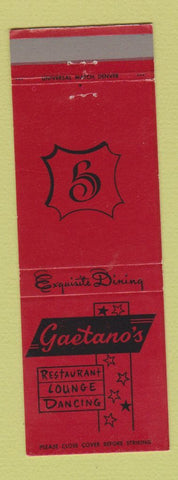 Matchbook Cover - Gaetano's Restaurant Pueblo Colorado