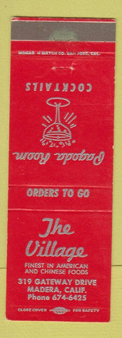 Matchbook Cover - The Village Chinese Restaurant Madera CA