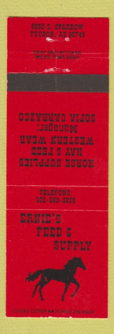 Matchbook Cover - Ernie's Feed and Supply Tucson AZ Sofia Carrazco