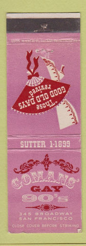Matchbook Cover - Gomans' Gay 90's San Francisco CA