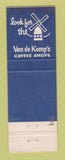 Matchbook Cover - Van De Kamp's Coffee Shops WEAR