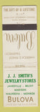 Matchbook Cover - Bulova Watches JJ Smith's Janesville Beloit Madison Monroe WI
