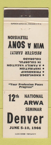 Matchbook Cover - ARWA Seminar Denver Colorado 1966