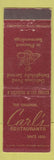 Matchbook Cover - Carl's Restaurants Los Angeles CA WEAR