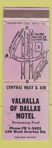 Matchbook Cover - Valhalla of Dallas Motel TX WEAR