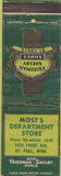 Matchbook Cover - Friedman Shelby Shoes Most's Dept Store ST Paul MN WORN