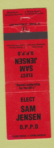 Matchbook Cover - Sam Jensen Election OPPD Omaha?