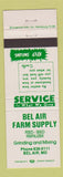 Matchbook Cover - Bel Air Farm Supply Bel Air MD