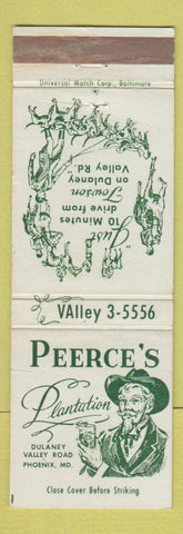 Matchbook Cover - Peerce's Plantation Phoenix MD