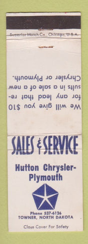 Matchbook Cover - Hutton Chrysler Plymouth Towner ND