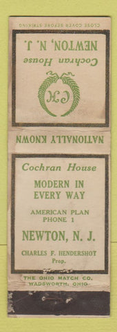 Matchbook Cover - Cochran House Newton NJ WEAR