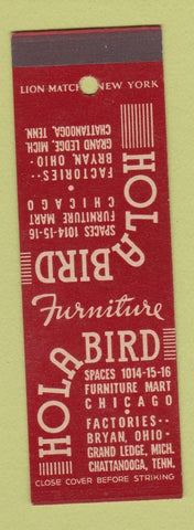 Matchbook Cover - Hola Bird Furniture Mart Chicago IL Bryan OH SAMPLE