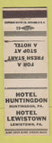 Matchbook Cover - Hotels Lewistown PA Huntingdon PA