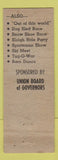 Matchbook Cover - Snow Week 1949 WEAR