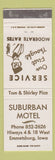 Matchbook Cover - Suburban Motel Emmetsburg IA