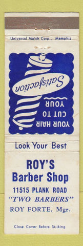 Matchbook Cover - Roy's Barber Shop Roy Forte WEAR
