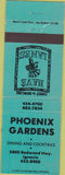 Matchbook Cover - Phoenix Gardens Bowling Ignacio CA turqouise