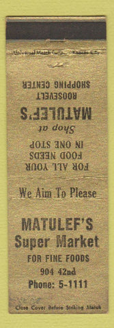 Matchbook Cover - Matulef's Super Market Grocery