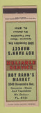 Matchbook Cover - Roy Rahn's Market Grovery