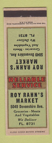 Matchbook Cover - Roy Rahn's Market Grovery