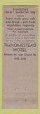 Matchbook Cover - The Homestead Evanston IL