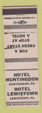 Matchbook Cover - Hotels Lewistown PA Huntingdon