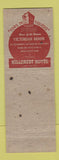 Matchbook Cover - Hillcrest Hotel Toledo OH Victorian Room