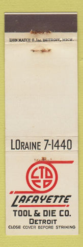 Matchbook Cover - Lafayette Tool and Die Detroit MI
