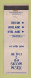 Matchbook Cover - Snow Week 1949 Minneapolis?