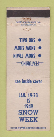 Matchbook Cover - Snow Week 1949 Minneapolis?