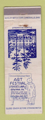 Matchbook Cover - Art Festival Stover's Lawn Erwinna PA WEAR
