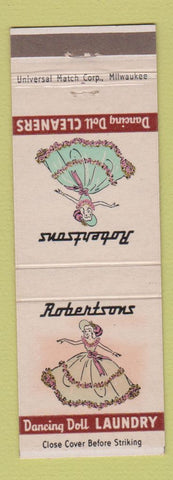 Matchbook Cover - Robertsons Dancing Doll Laundry girlie Sault Ste Marie MI