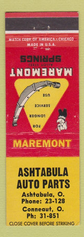 Matchbook Cover - Maremont Mufflers Ashtabula OH Conneaut
