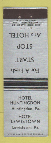 Matchbook Cover - Hotel Huntington PA Lewistown PA