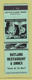 Matchbook Cover - Rutland Restaurant Annex