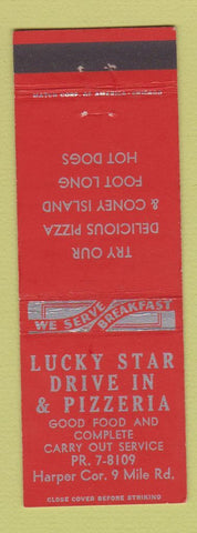 Matchbook Cover - Lucky Star Drive Inn Pizza Detroit?