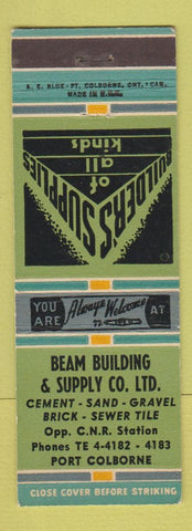 Matchbook Cover - Beam Building and Supply Port Colborne ON