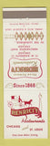 Matchbook Cover - Henrici's Restaurants Chicago IL St Louis MO