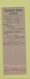 Matchbook Cover - Jackson Hole Lodge Cabins Jackson WY WEAR