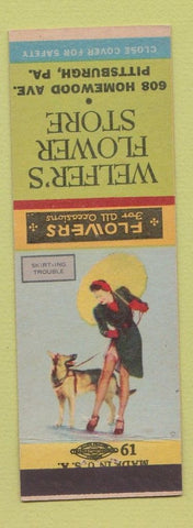 Matchbook Cover - Welfer's Flower Store Pittsburgh PA pinup