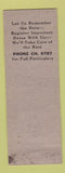 Matchbook Cover - Welfer's Flower Store Pittsburgh PA pinup