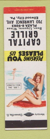 Matchbook Cover - Capital Grille Ellwood City PA pinup