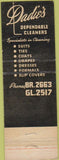 Matchbook Cover - Dadie's Cleaners Dry Cleaning Indianapolis IN