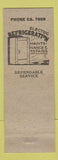 Matchbook Cover - Wilson Refrigeration Pittsburgh PA pinup