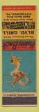 Matchbook Cover - Blvd Grill Pittsburgh PA pinup